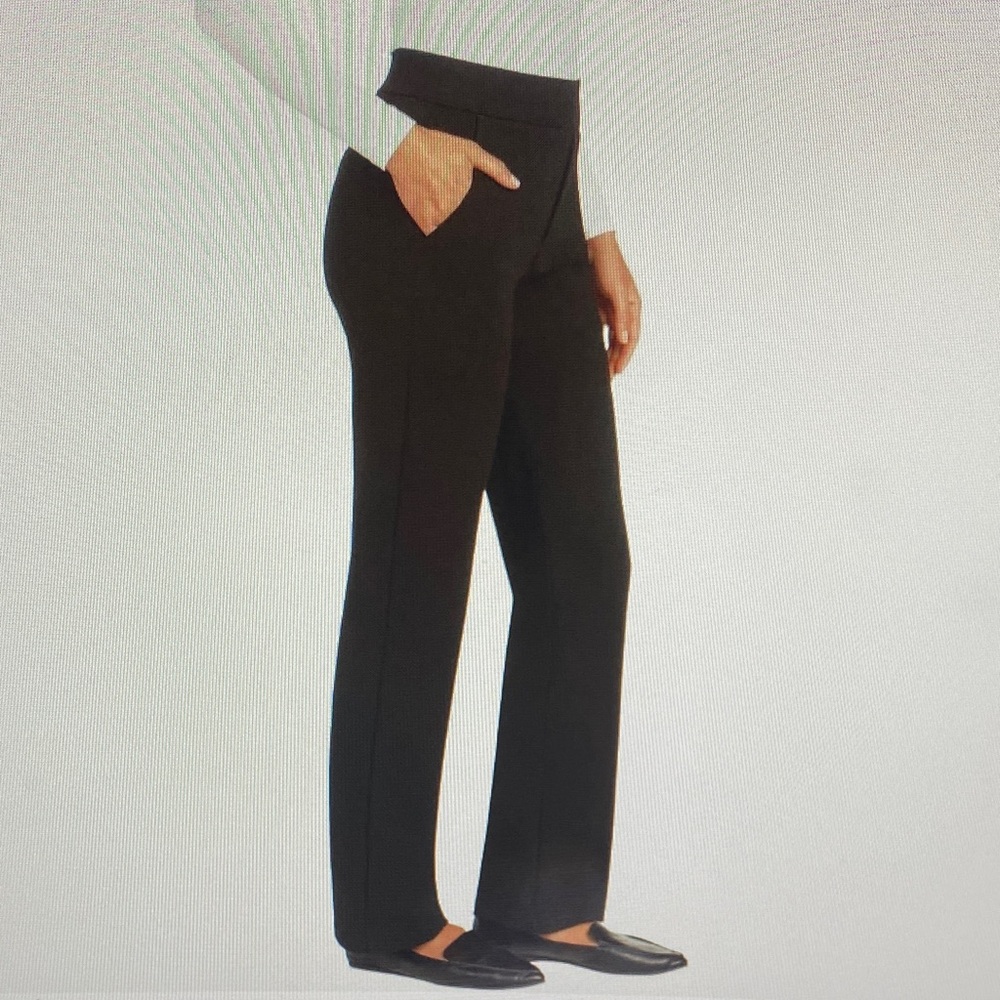 Matty M Women's Pull On Straight Leg Office Pant-Black- Size: Small